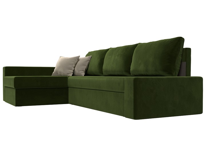 Угловой диван Версаль, Зеленый/Бежевый (микровельвет) в Шахтах - изображение 2