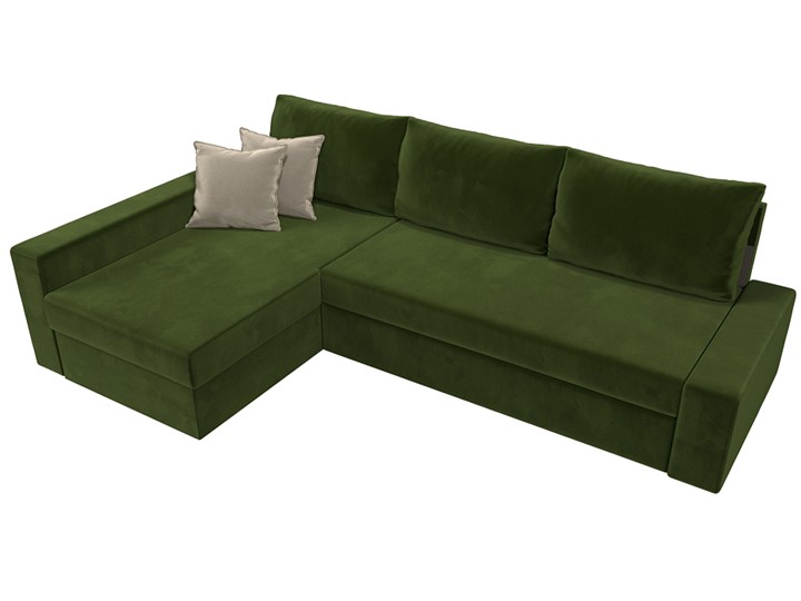 Угловой диван Версаль, Зеленый/Бежевый (микровельвет) в Шахтах - изображение 4
