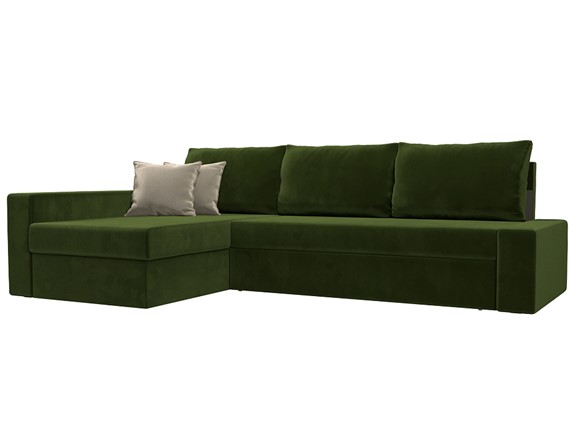 Угловой диван Версаль, Зеленый/Бежевый (микровельвет) в Шахтах - изображение