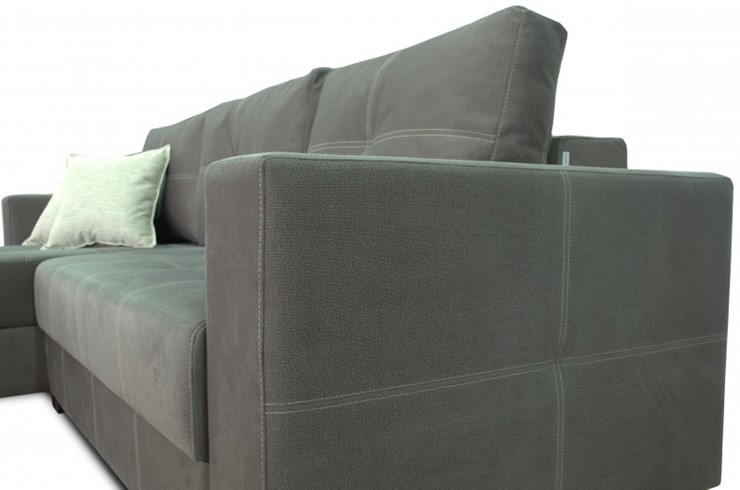 Угловой диван Fashion soft 210 (Uno grey + Brix latte) в Шахтах - изображение 5