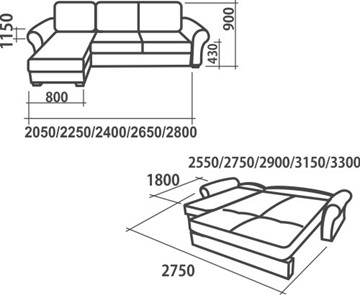 Угловой диван Аккордеон-1, 290 (круглые подлокотники) с коробом в Шахтах - предосмотр 2