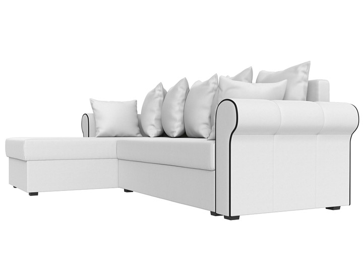 Угловой раскладной диван Рейн, Белый/Черный (экокожа) в Шахтах - изображение 2