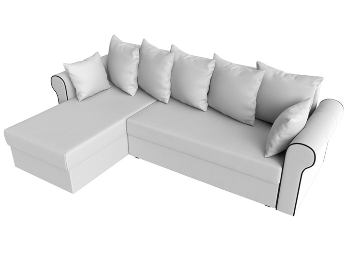 Угловой раскладной диван Рейн, Белый/Черный (экокожа) в Шахтах - изображение 4