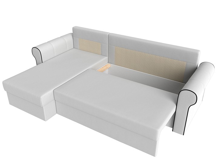 Угловой раскладной диван Рейн, Белый/Черный (экокожа) в Шахтах - изображение 5