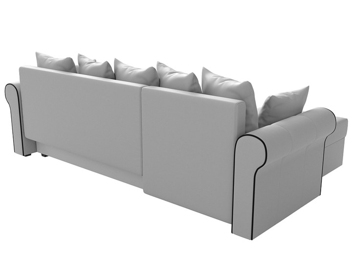 Угловой раскладной диван Рейн, Белый/Черный (экокожа) в Шахтах - изображение 8