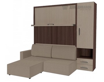Шкаф-кровать Кровать-трансформер Smart (ШП+КД 1600+Пуф), шкаф правый, левый подлокотник в Шахтах