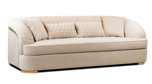 Прямой диван Бурже, с металлическим декором в Шахтах - изображение