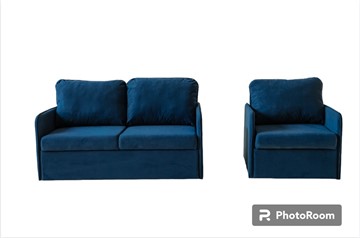 Мебельный набор Амира синий диван + кресло в Ростове-на-Дону
