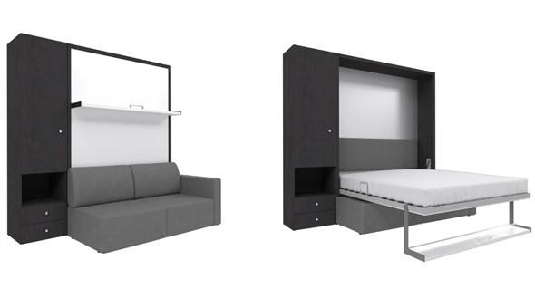 Диван Кровать-трансформер Smart (ШЛ+КД 1400), шкаф левый, правый подлокотник в Таганроге - изображение