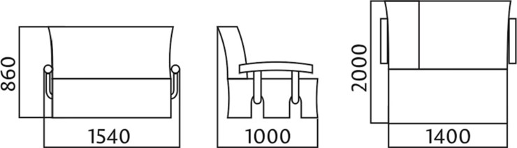 Диван прямой Аккордеон с боковинами, спальное место 1400 в Таганроге - изображение 4