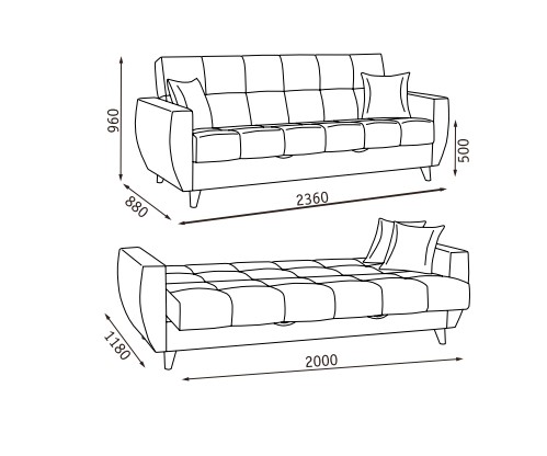 Прямой диван Бетти  2 БД в Батайске - изображение 22