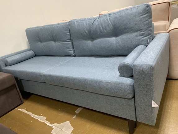 Прямой диван Фидэль 2Soil 13 серо голубая рогожка в Шахтах - изображение