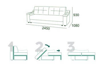 Прямой диван Мальта 3 Тик-так БД в Шахтах - изображение 6