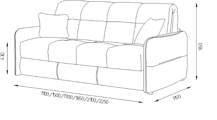 Прямой диван Токио 2 165 (НПБ) в Ростове-на-Дону - изображение 4