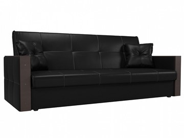 Прямой диван Валенсия, Черный (экокожа) в Шахтах