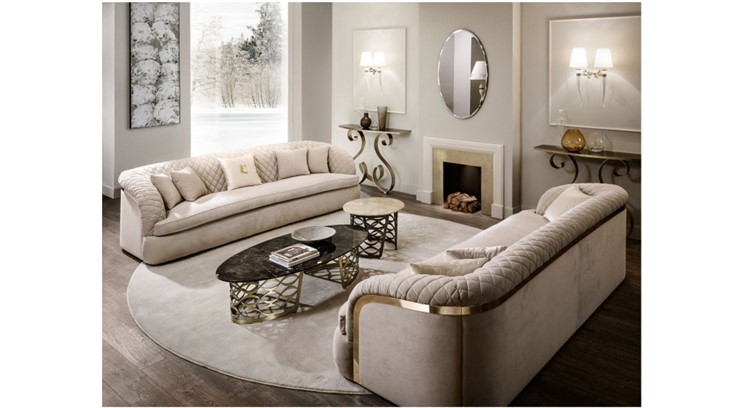 Прямой диван Бурже, с металлическим декором в Шахтах - изображение 1