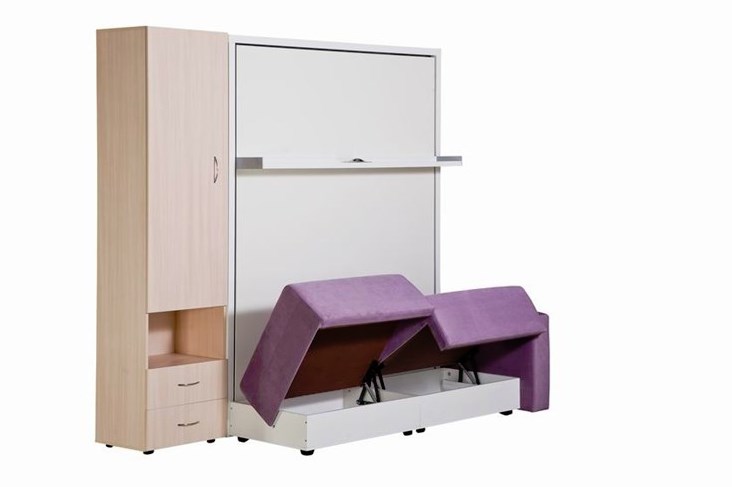 Диван Кровать-трансформер Smart (ШЛ+КД 1400+ШП), 2 шкафа, без подлокотников в Шахтах - изображение 4