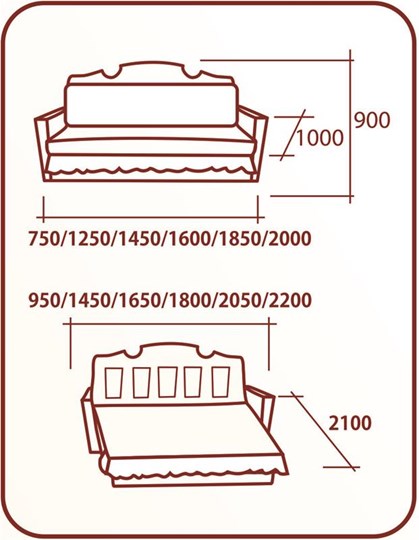 Прямой диван Аккордеон Бук 155, НПБ, Классика в Шахтах - изображение 1