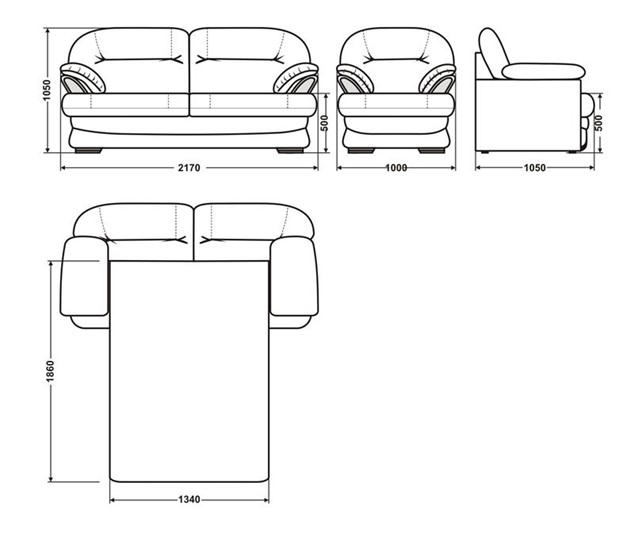 Прямой диван Квин 6 БД и 1 кресло в Шахтах - изображение 5