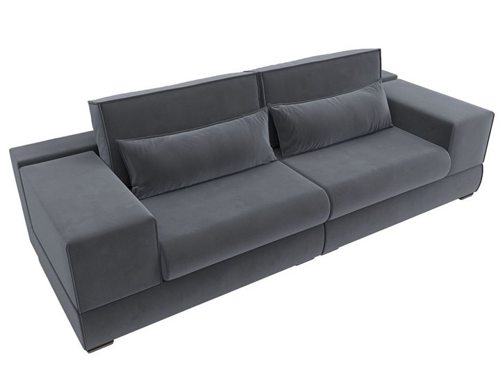 Прямой диван Лига-037, Серый (велюр) в Шахтах - изображение 5