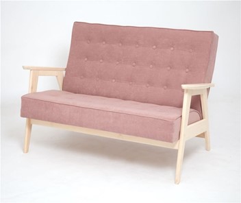 Прямой диван Ретро, двухместный (беленый дуб / RS 12 - розовый) в Батайске