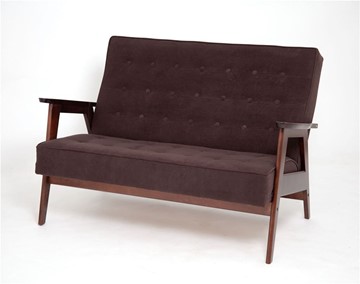 Прямой диван Ретро, двухместный (темный тон / RS32 - коричневый) в Батайске