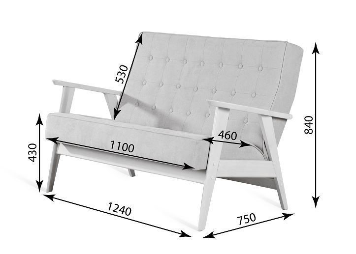 Прямой диван Ретро, двухместный (венге / RS 29 - бирюзовый) в Шахтах - изображение 4