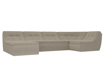 Модульный П-образный диван Холидей, Бежевый (микровельвет) в Шахтах