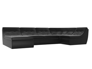 Модульный П-образный диван Холидей, Черный (экокожа) в Шахтах