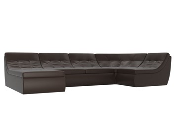 Модульный П-образный диван Холидей, Коричневый (экокожа) в Шахтах