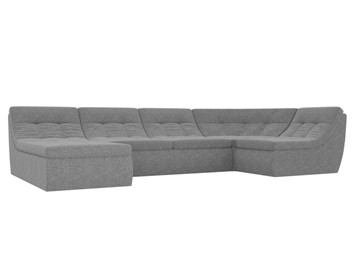Модульный П-образный диван Холидей, Серый (рогожка) в Шахтах