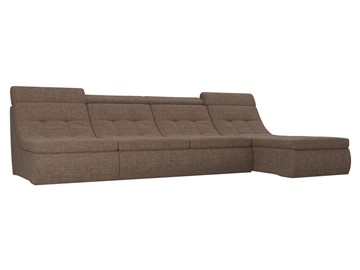 Модульный раскладной диван Холидей люкс, Коричневый (рогожка) в Шахтах