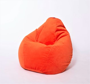 Кресло-мешок Груша большое, велюр однотон, оранжевое в Таганроге