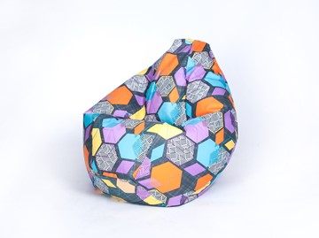Кресло-мешок Груша среднее, велюр принт, геометрия в Таганроге