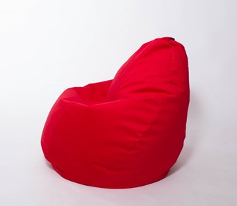 Кресло-мешок Груша большое, велюр однотон, красное в Батайске - предосмотр 1