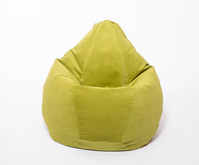 Кресло-мешок Груша малое, велюр однотон, травянное в Шахтах - изображение 1