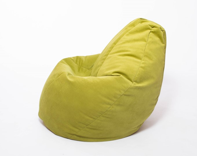 Кресло-мешок Груша малое, велюр однотон, травянное в Таганроге - изображение 2