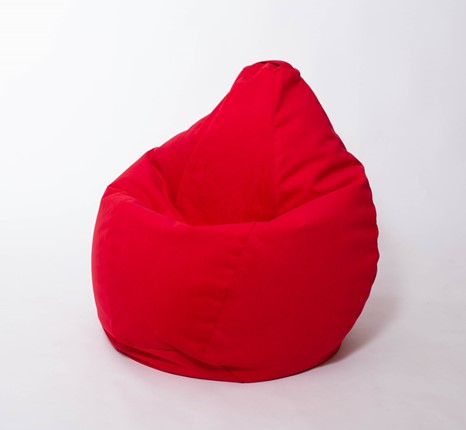 Кресло-мешок Груша большое, велюр однотон, красное в Ростове-на-Дону - изображение