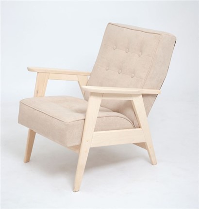 Кресло Ретро (беленый дуб / RS3 - бежевый) в Шахтах - изображение