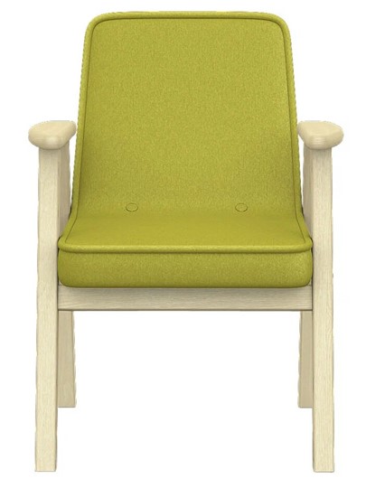 Кресло мягкое Ретро ткань лайм, каркас лак в Шахтах - изображение 3
