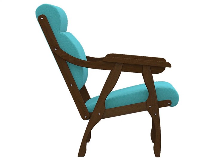 Кресло мягкое Вега 10 ткань бирюза, каркас орех в Шахтах - изображение 2