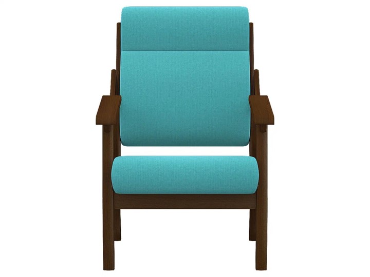 Кресло мягкое Вега 10 ткань бирюза, каркас орех в Шахтах - изображение 3