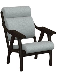 Мягкое кресло Вега 10 ткань серый, каркас венге в Шахтах - предосмотр