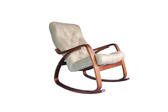 Кресло-качалка Гранд, замша крем в Шахтах - изображение