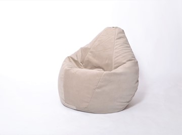 Кресло-мешок Груша большое, велюр однотон, бежевое в Батайске