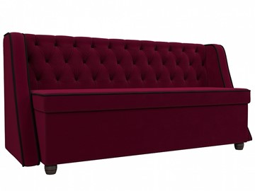 Прямой кухонный диван Лофт, Бордовый\Черный (Микровельвет) в Шахтах