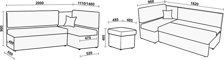Кухонный диван Нео КМ 3 с механизмом 2000*1110 в Шахтах - изображение 20
