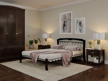 Спальная кровать Муза 4 Лайт, 1600, черный/шоколад в Шахтах