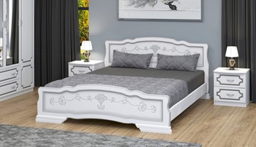 Двуспальная кровать Карина-6 (Белый Жемчуг) 160х200 в Батайске