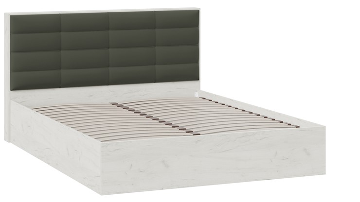 Кровать в спальню Агата тип 1 (Дуб крафт белый, Велюр Серый) в Шахтах - изображение 1